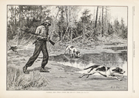 Indian putting dogs on trail